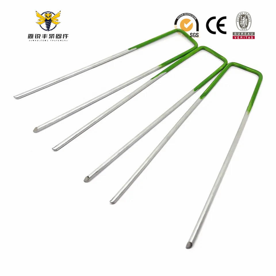 Best Quality Garden Powder Coated U-Shaped Curved Grass Cloth Nails SOD Staple Garden Turf Nails for Artificial Grass