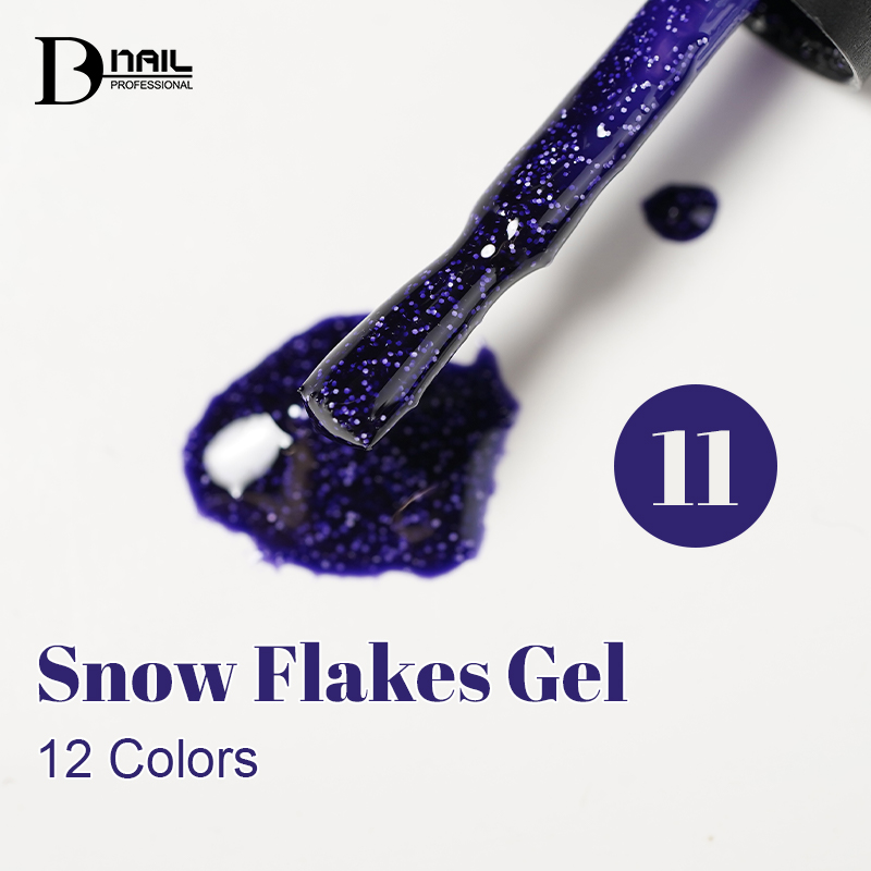 BD Snow Flakes Gel Polish Odorless Non Toxic Snow Flake Soak off Custom Private Label Vegan Cosmetic Nail Salon UV Gel Polish