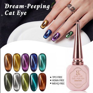 HS Magnetic Dream Peeping Cat Eye Gel 10 Colors HEMA TPO FREE Soak Off UV LED EU Compliant for Nail Art