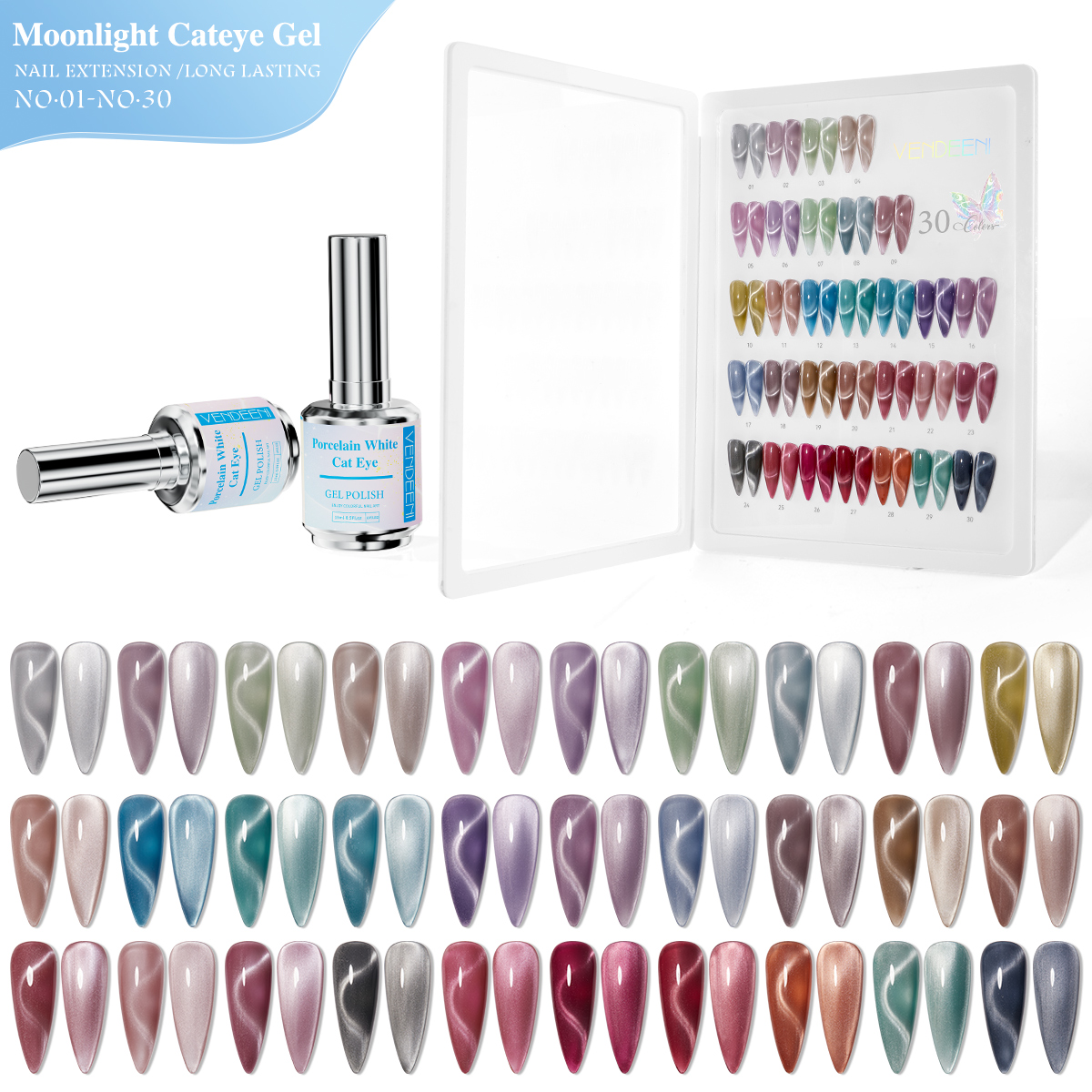 Moonlight cat Eye Gel Polish Nails Polish Hema Free Uv Gel Semi Cured Magnetic 9d Vernis Professional Gel Polish Custom logo