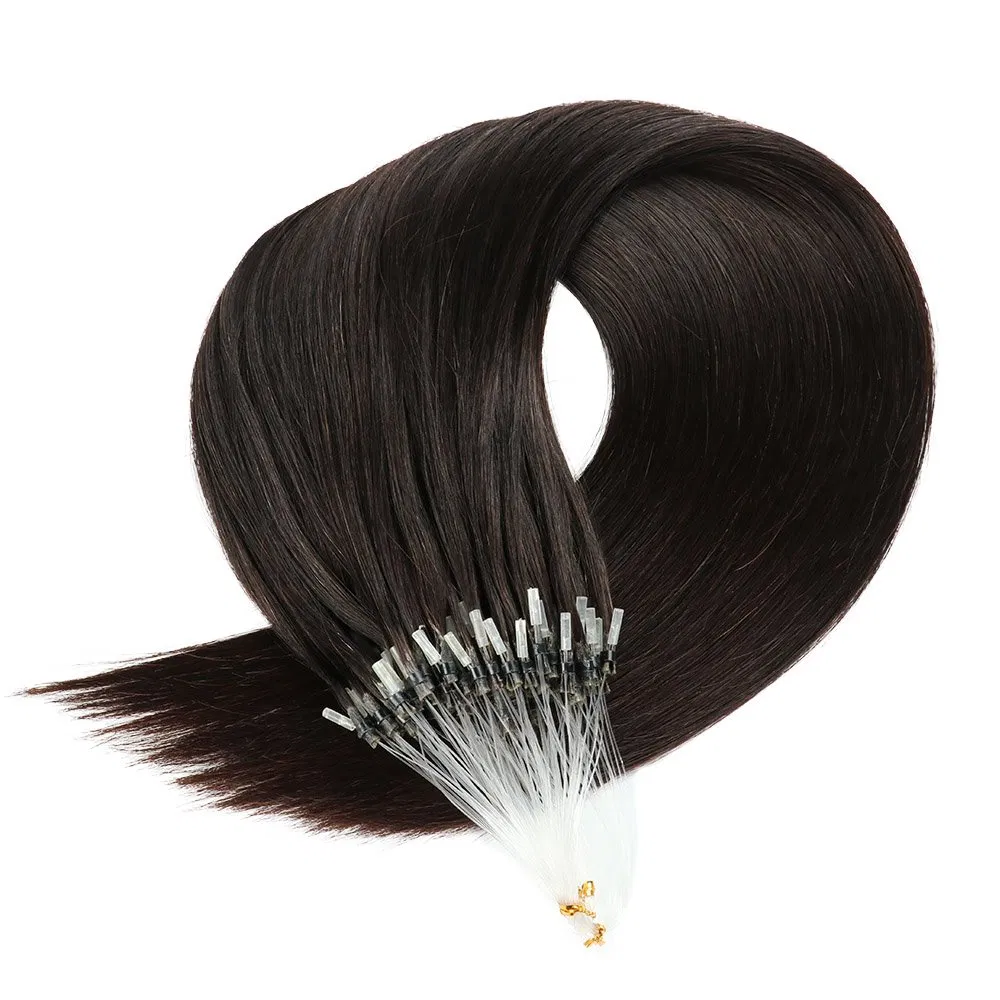 Human Hair Micro Ring Hair Extensions Remy Hair Custom Products