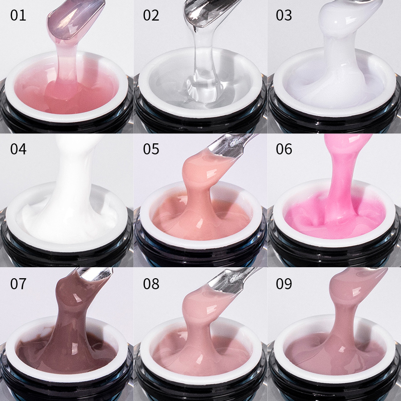 QSHY 20g Jelly Acrylic Hard Builder UV Gel Nail Extensions Non-Toxic Easily Soak 3-4 Weeks Lasting MSDS CE Halal Certified