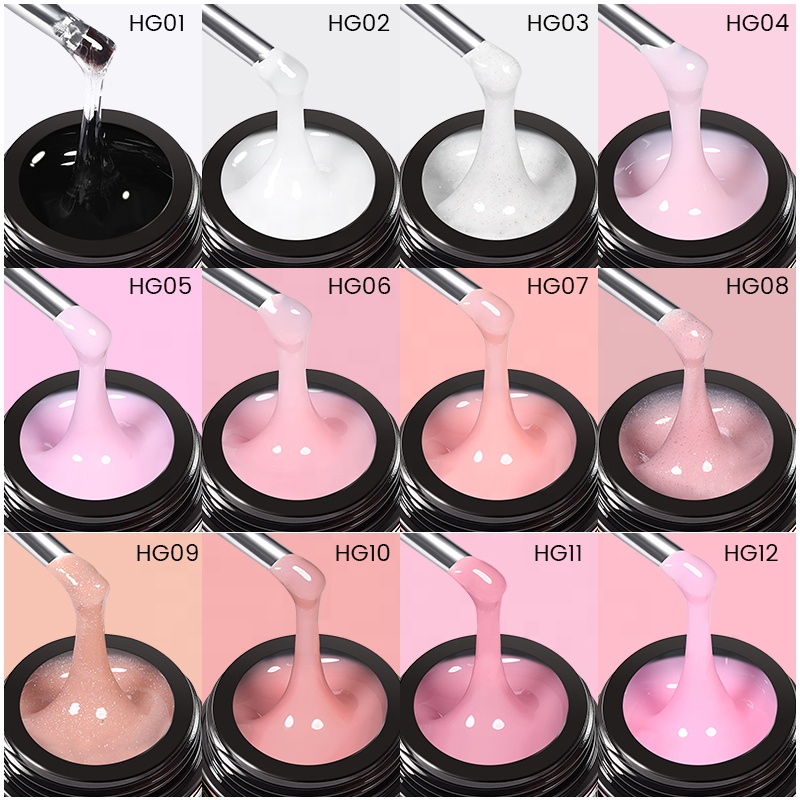 BORN PRETTY PRO New Formula No Burn Builder Nail Extension Gel Color 30ml HEMA Free Low Heat Self Leveling Hard Gel Nail Builder