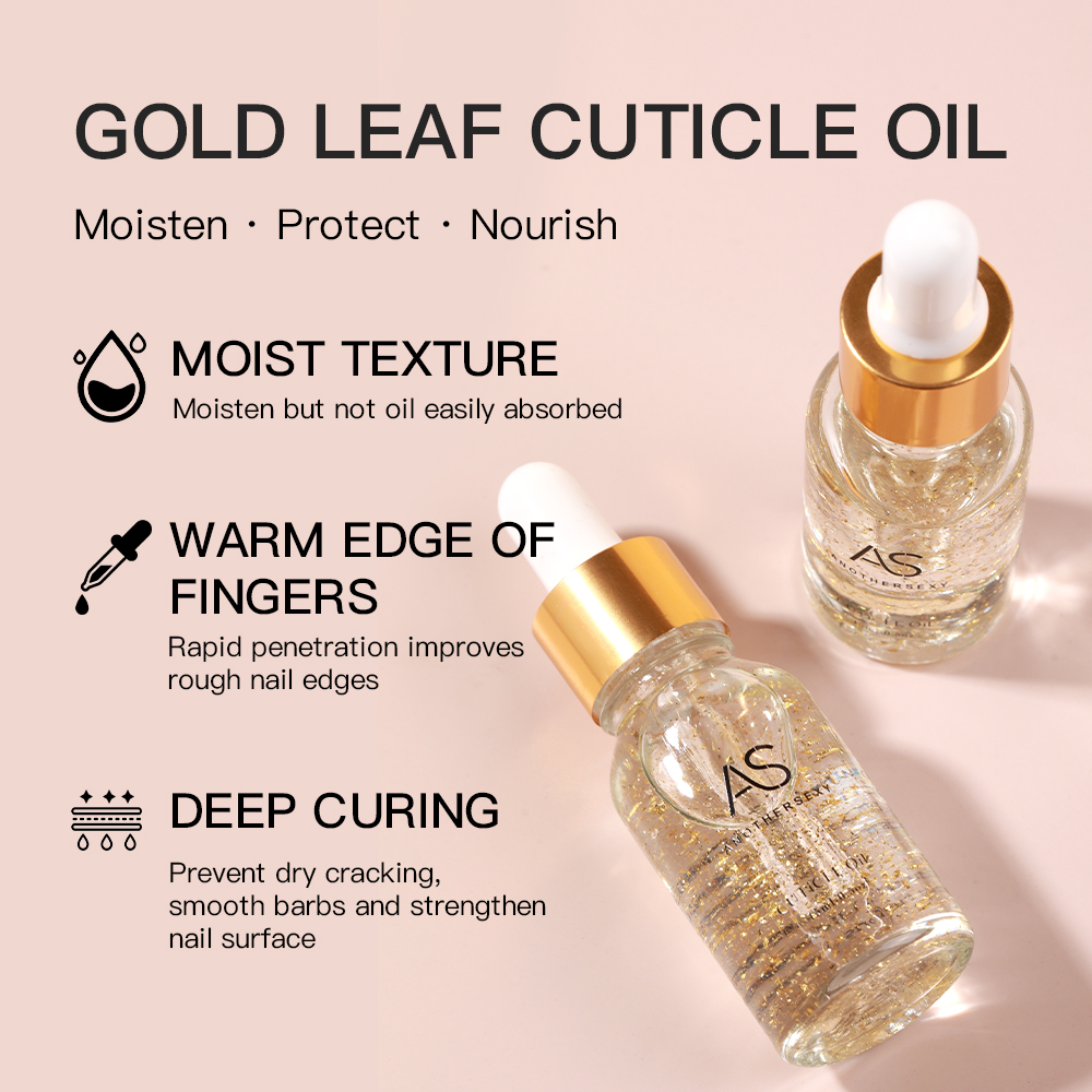 Wholesale Private Label 24k Gold Foil Flakes Cuticle Revitalizer Nutrition Oil Custom Logo Vitamin E Nail Cuticle Oil With Box