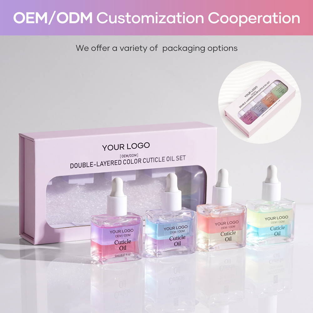 MissGel Private Label Cuticle Oil Set Manufacturers for Nail Care Custom Logo 10ml Bottle with Organic Dual-Colored Cuticle Oil