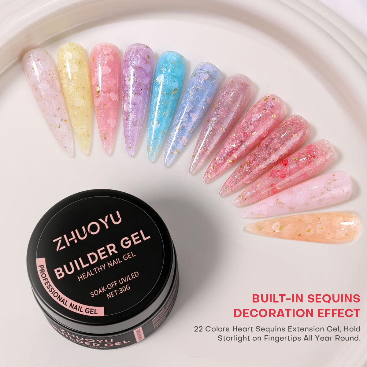 Eco Friendly Hema Free TPO Free Poly Gel Nail Kit Hard Gel Collection For Nail Art Salon Use
