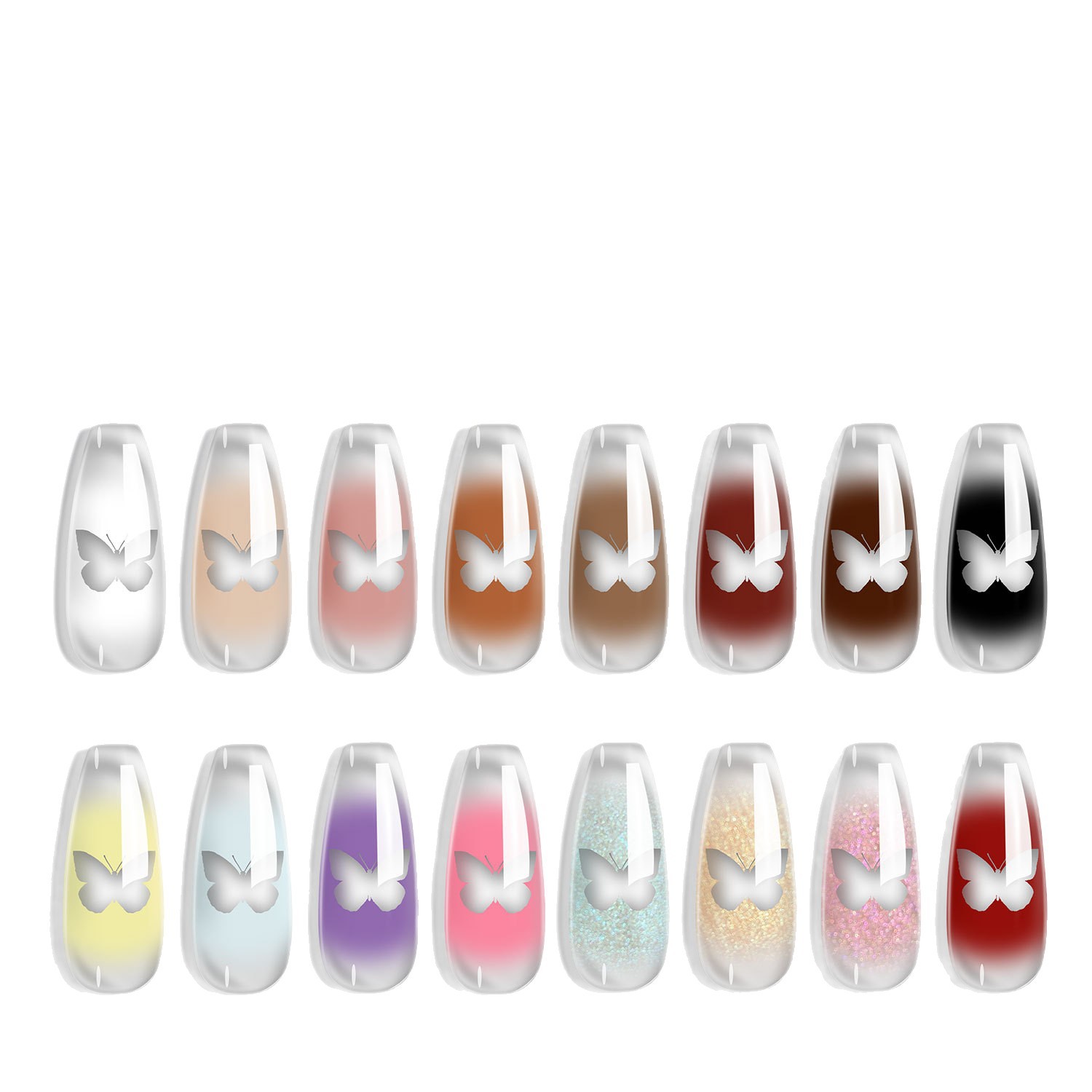 Limegirl Ombre Nail Gel Kit - 8 Colors Gradient Gel with Sponge, Brush & Tools for DIY Salon-Quality Nail Art (UV/LED, No Wipe)