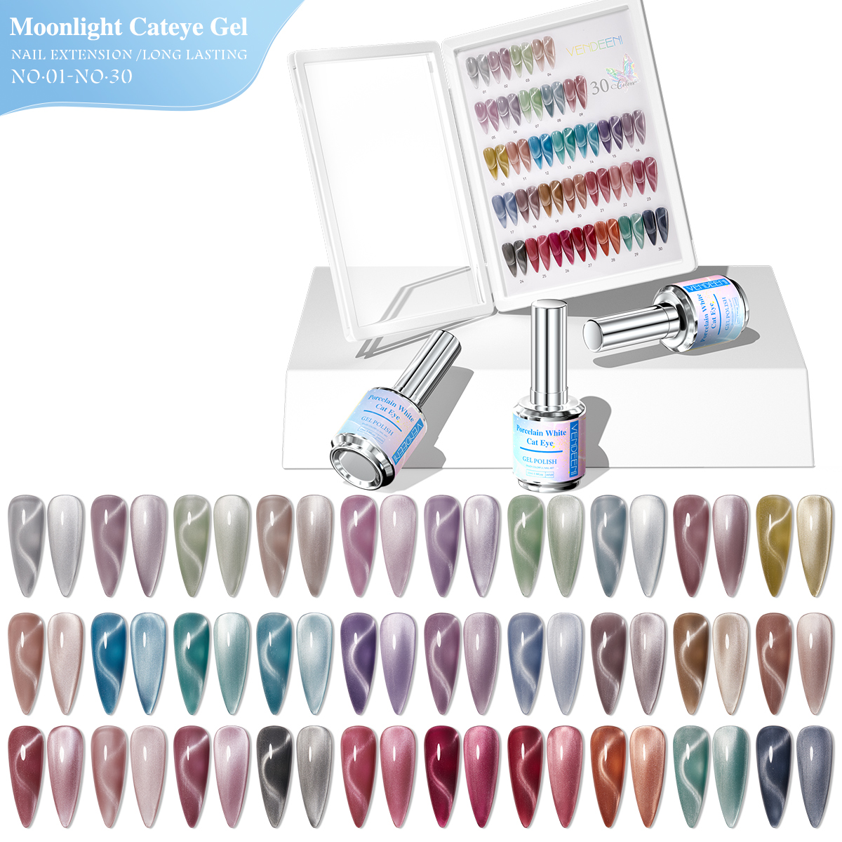 Moonlight cat Eye Gel Polish Nails Polish Hema Free Uv Gel Semi Cured Magnetic 9d Vernis Professional Gel Polish Custom logo
