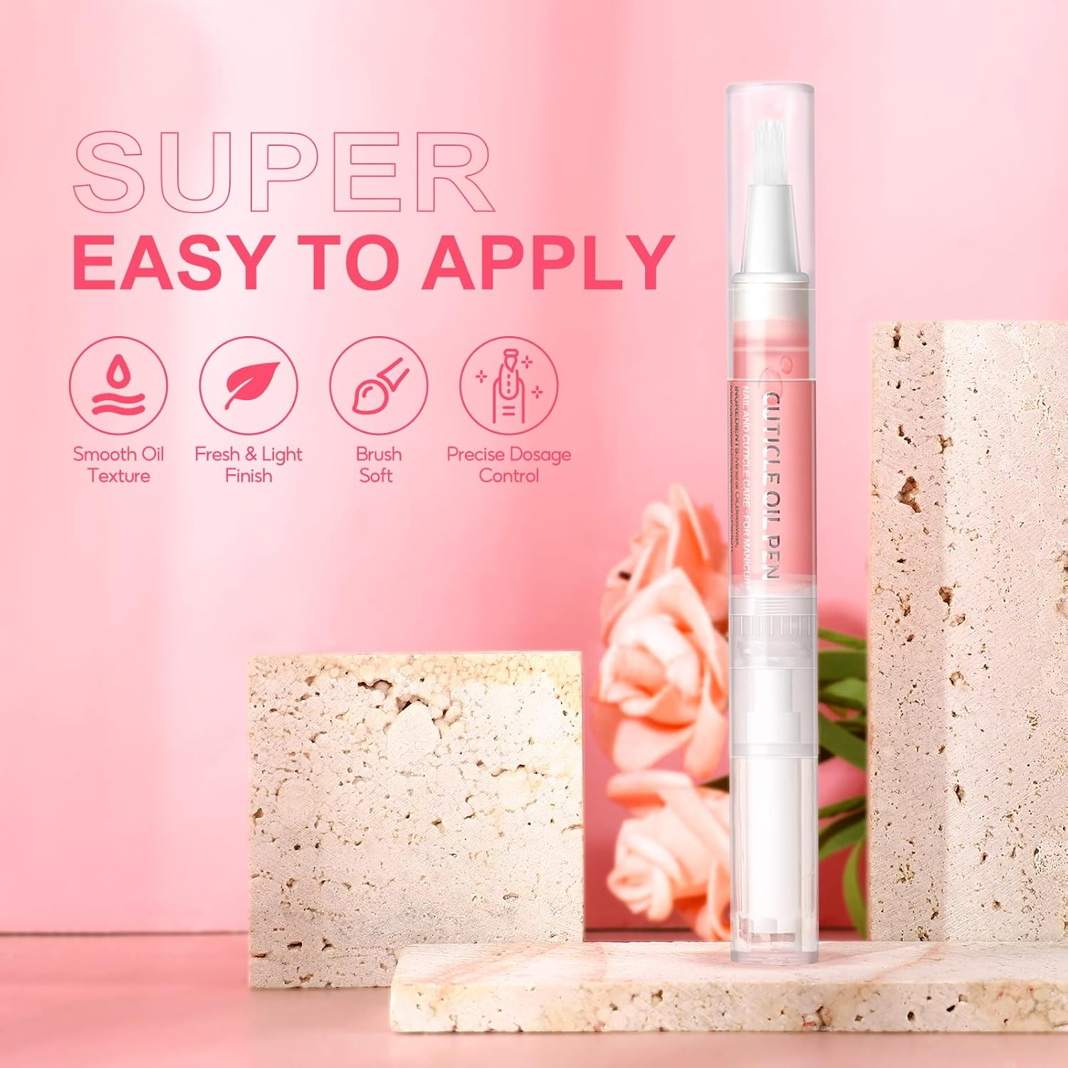 6ml Natural Cuticle Oil Pen, Moisturizing Nail Care Treatment for Dry Cuticles, Portable Nail Growth Oil for Home Salon