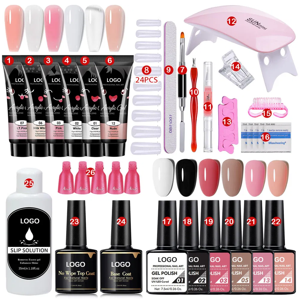 26PCS/Set Nail Beauty Supplies Pedicure Care Tool Manicure Art Extension Products Nails Polish UV Gel