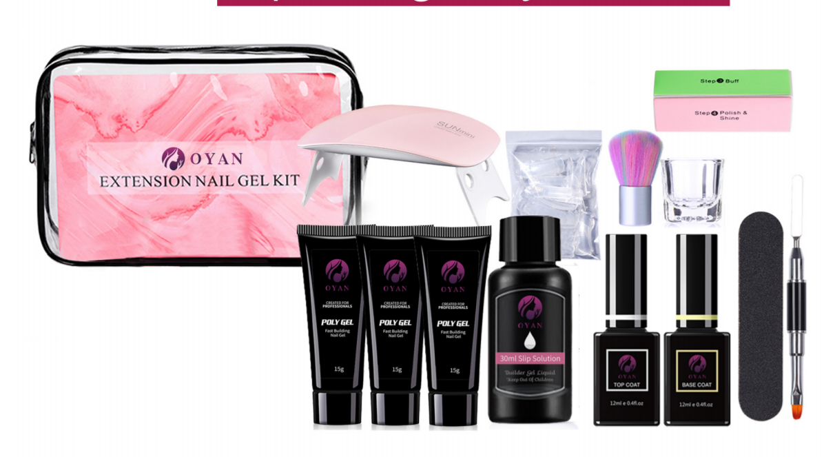 Poly Gel Nail Extension Kit Top Coat with clear White pink Poly Gel Nail Set for Nail Extension