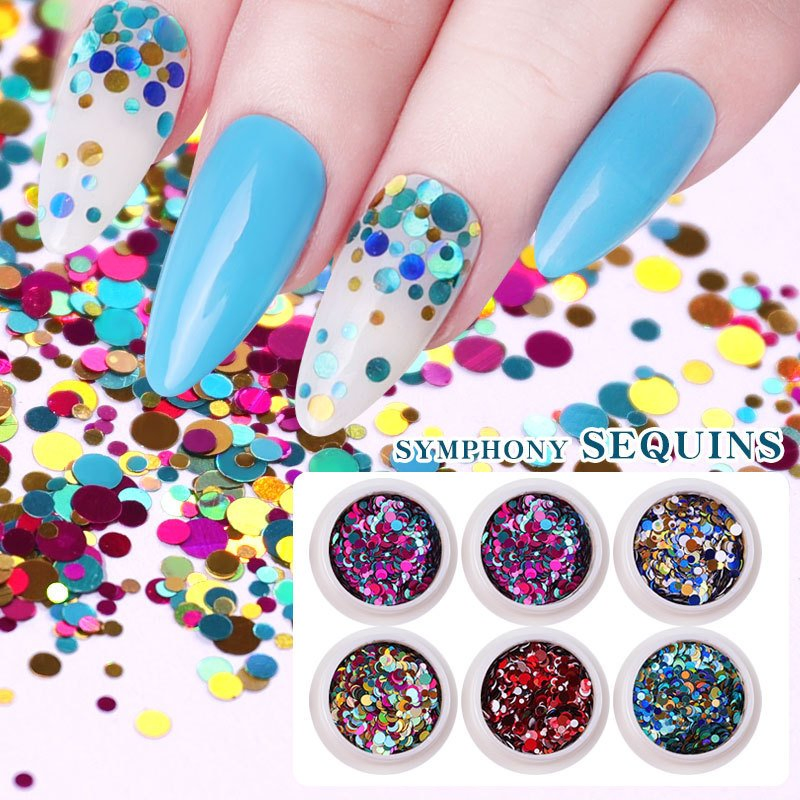 Symphony Round Nail Art Squin Accessories Kit for Nail Design Decoration