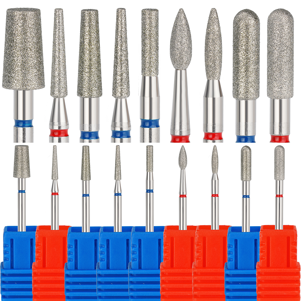 High End Diamond Nail Drill Bits Cuticle Clean Nail Drill Bits 3/32" Diamond Burs For Manicure Pedicure Cuticle Remover Tools
