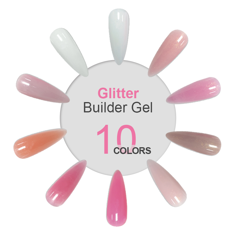 Professional Nail Supplies OEM/ODM Private Logo Hard Gel Shimmer Builder for Nail Extension