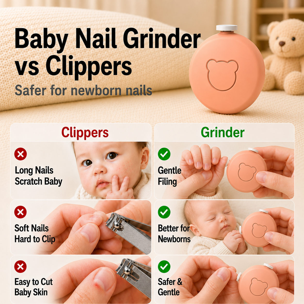 Baby Nail Trimmer Set Low Noise Soft Electric Nail File Nail Clipper Manicure Kit For Baby Nail Care Gift Set