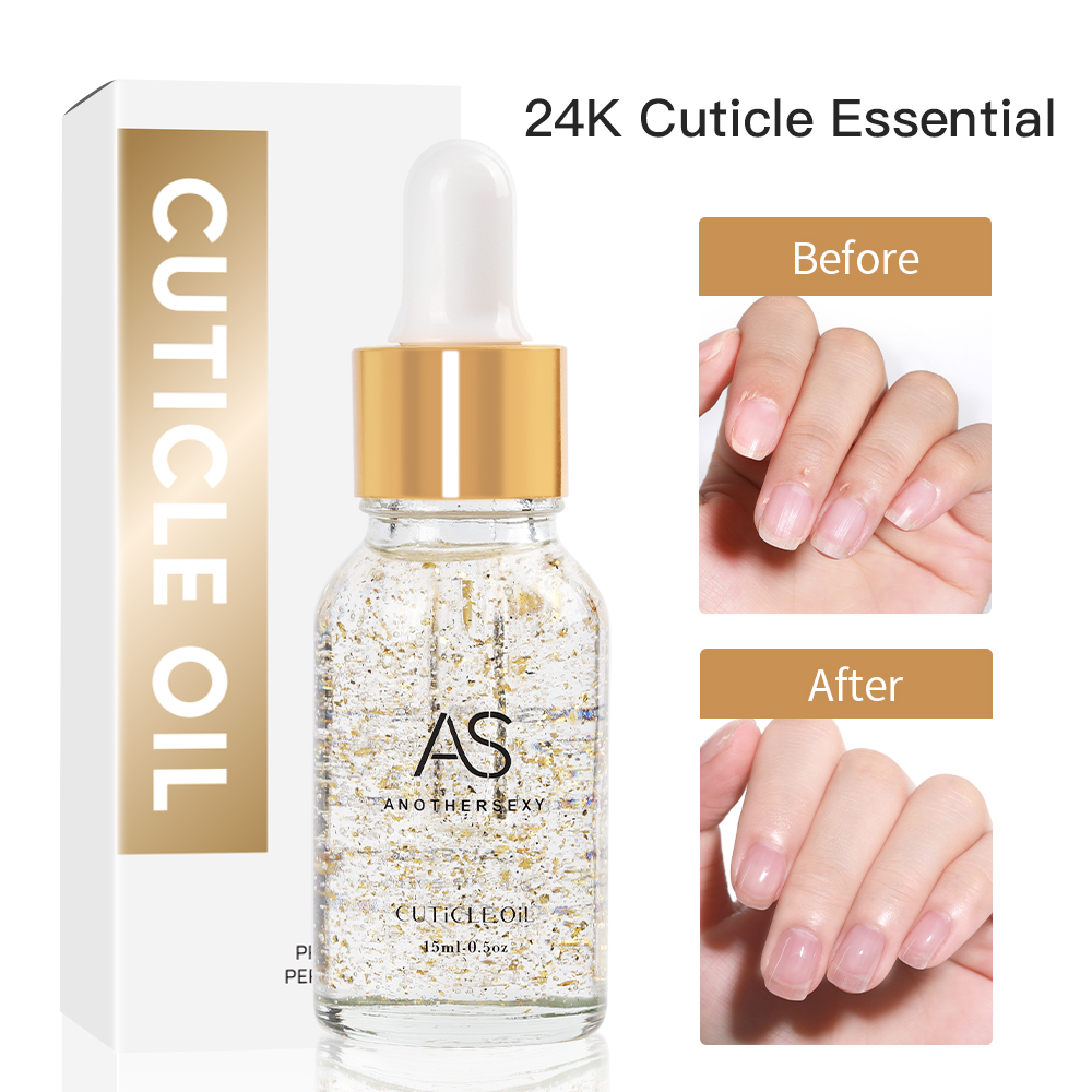 Wholesale Private Label 24k Gold Foil Flakes Cuticle Revitalizer Nutrition Oil Custom Logo Vitamin E Nail Cuticle Oil With Box