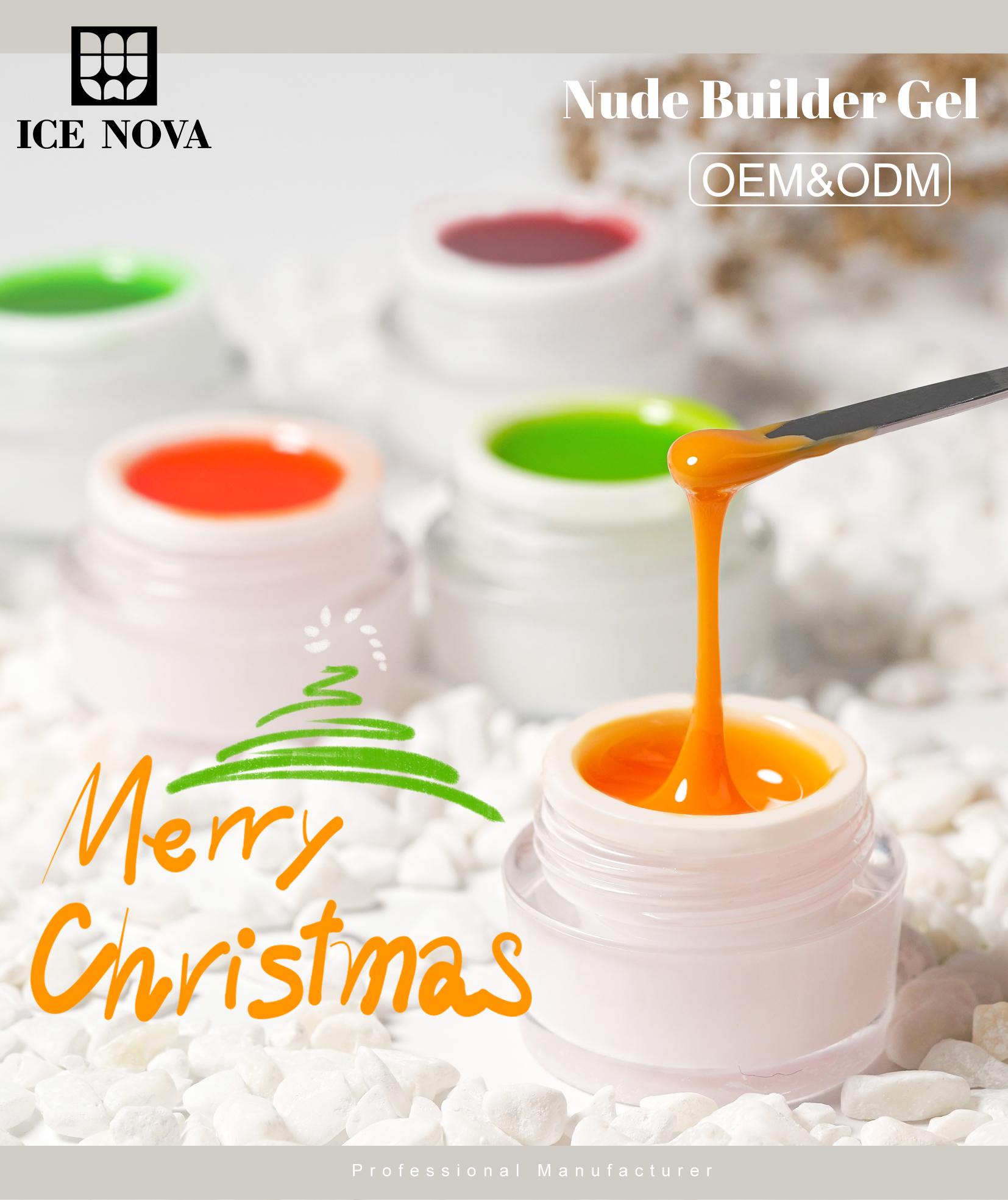 ICE NOVA Private Label Competitive Price Nude Colored Gel Nail Extension 10g 15g 30g 60g Oem Wholesale Builder Soft UV Gel