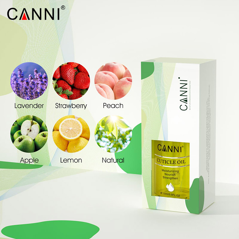 CANNI 15ml Cuticle Oil 6 Flavor Cuticle Softener Nail Treatment Organic Deep Moisturize Oil Salon Manicure Dropper Products