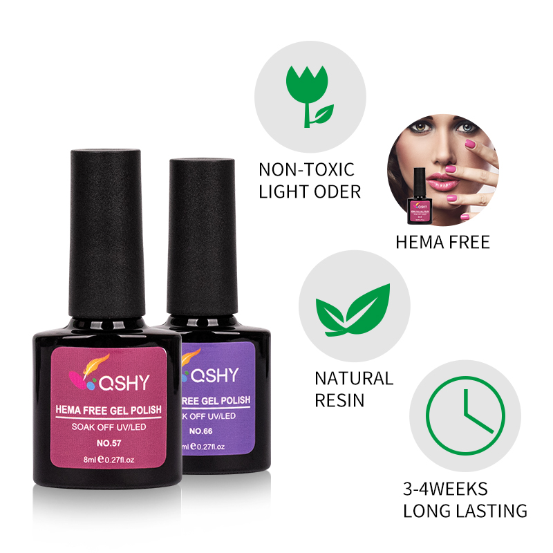 Nail Art Supplies Private Label Gel Polish Uv Led Gel Soak off 8ml Hema Free Vegan Gel Polish
