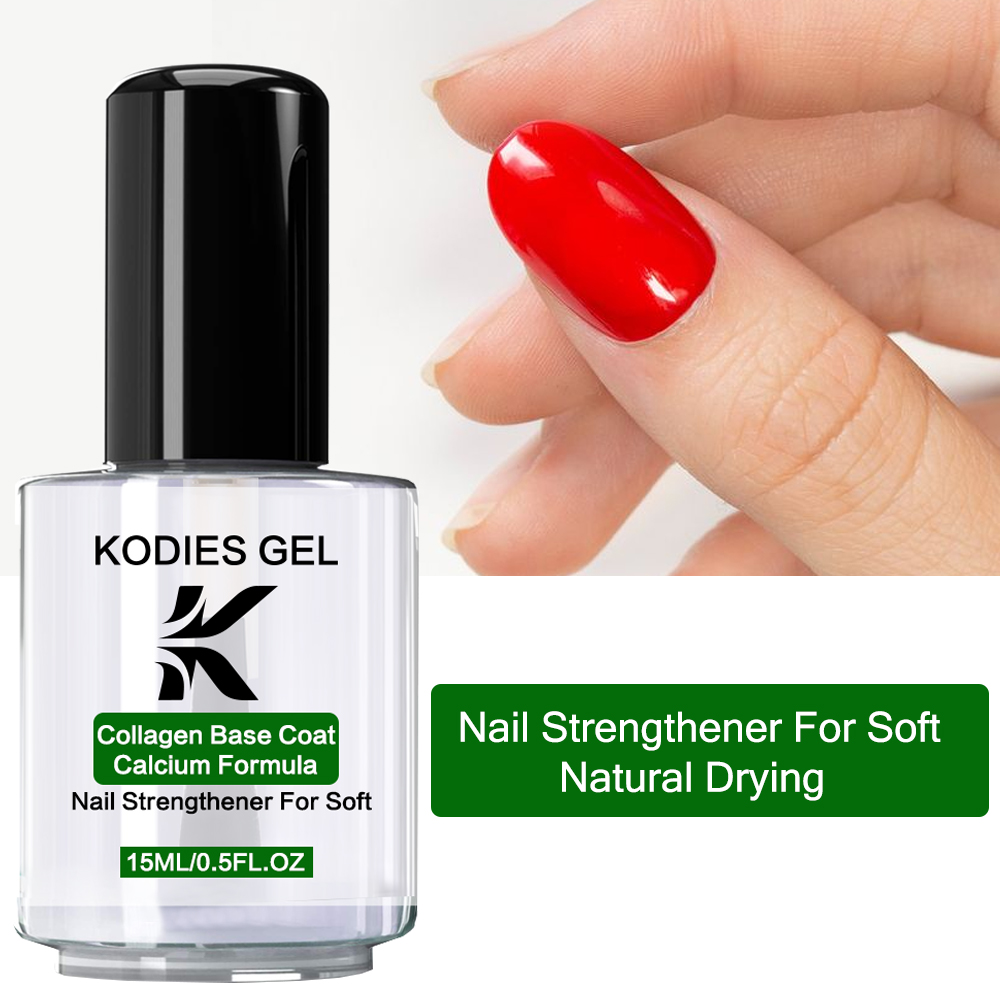 KODIES GEL Nail Repair Collagen Base Coat Fast Drying Nail Hardener Strengthener Nail Art Treatment 15ML Toenail Care Products