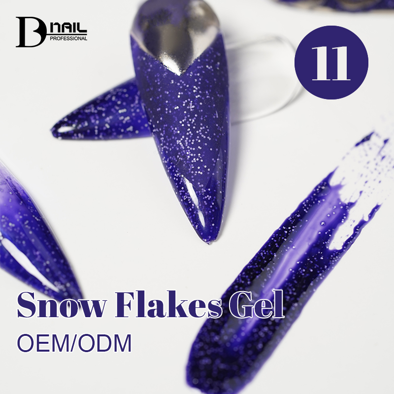 BD Snow Flakes Gel Polish Odorless Non Toxic Snow Flake Soak off Custom Private Label Vegan Cosmetic Nail Salon UV Gel Polish