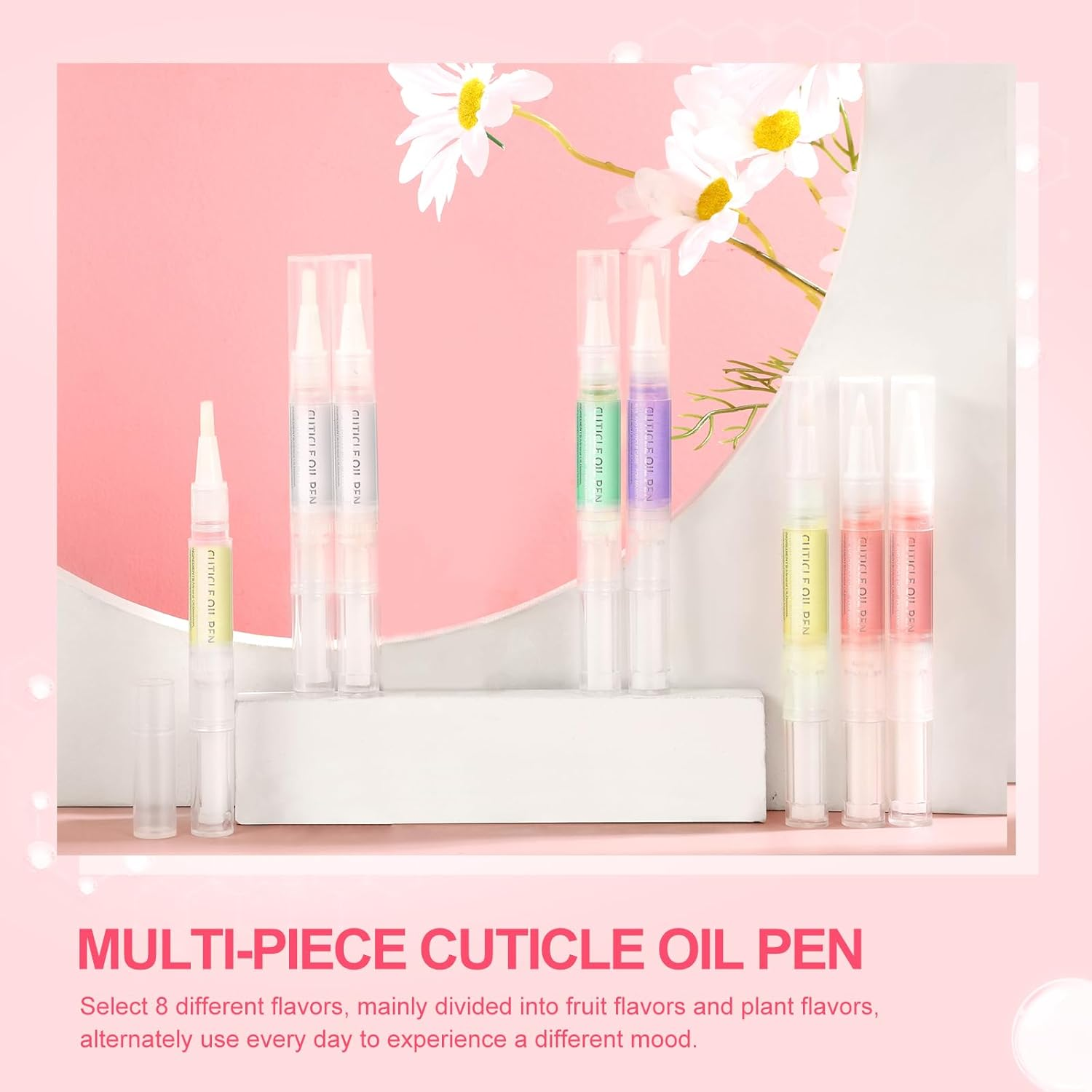 6ml Natural Cuticle Oil Pen, Moisturizing Nail Care Treatment for Dry Cuticles, Portable Nail Growth Oil for Home Salon