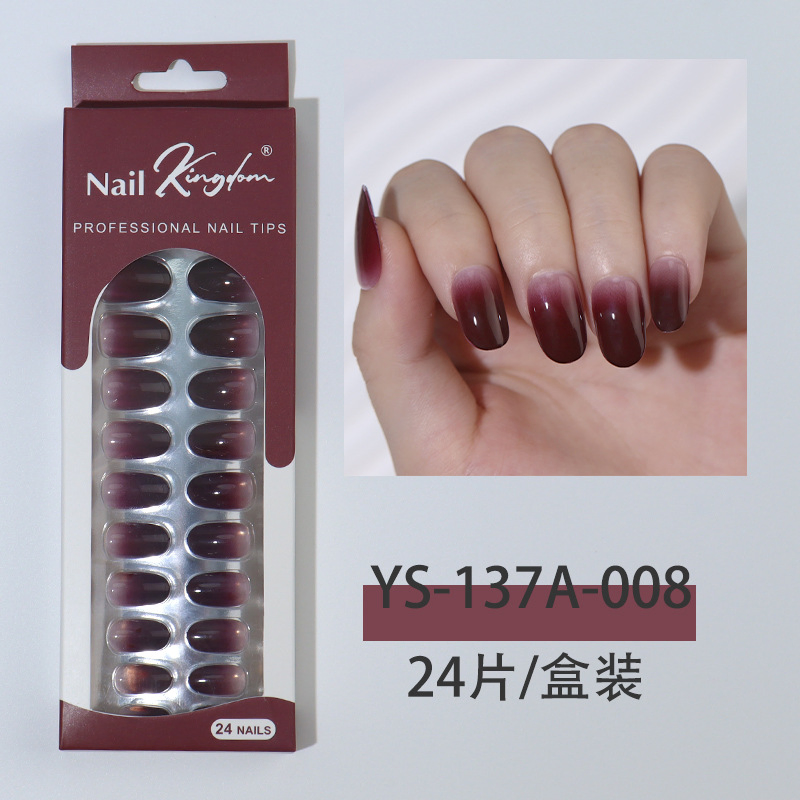 Acrylic Fake Nails, Long French Fake Nails