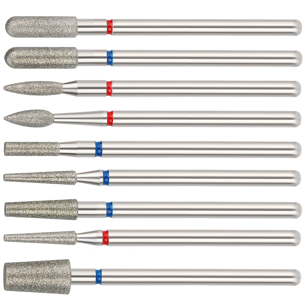 High End Diamond Nail Drill Bits Cuticle Clean Nail Drill Bits 3/32" Diamond Burs For Manicure Pedicure Cuticle Remover Tools