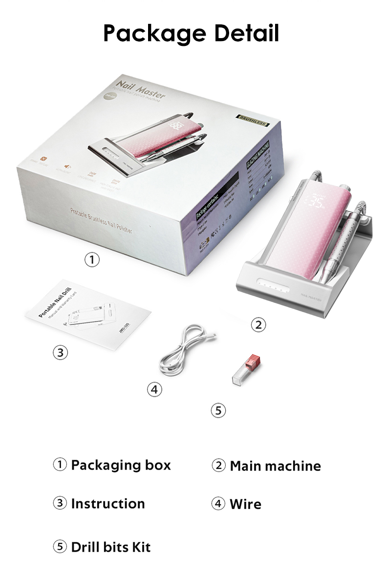 Yaqin Butterfly Series Nail Equipment Rechargeable Brushless 35000rpm 60w Professional Nail Drill 115w Uv Nail Lamp for Salon