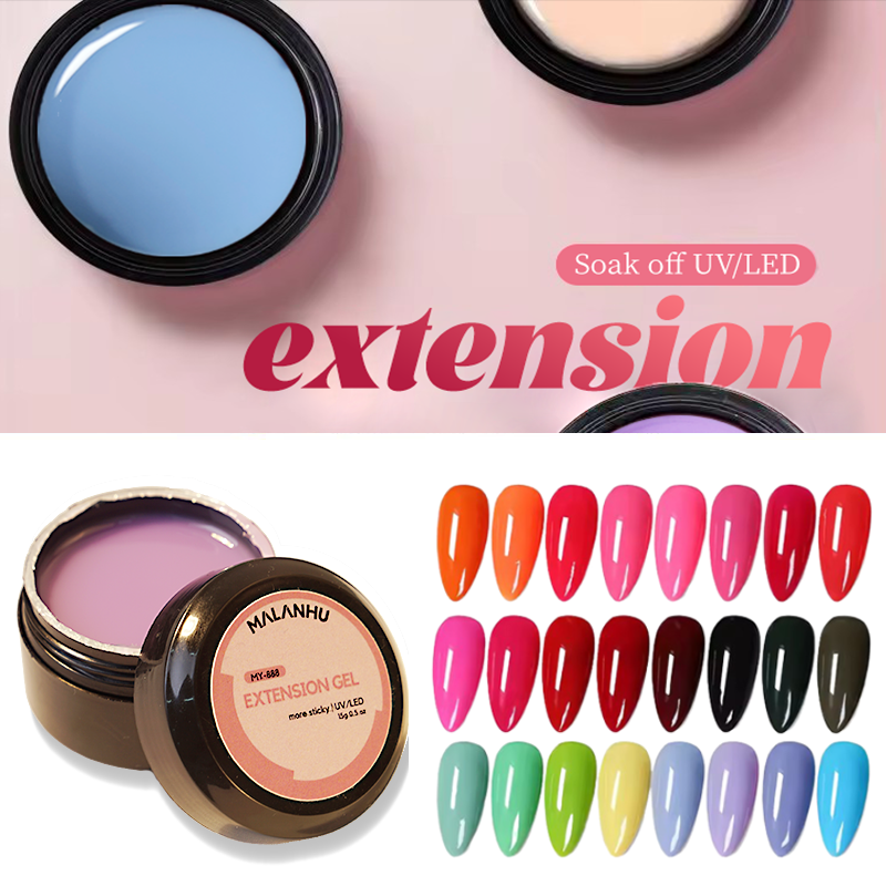 Hema and Tpo Free 150g Clear Pink Jelly Colors Extension Gel Self Leveling UV LED Hard Gel Builder KG for Nail Construction