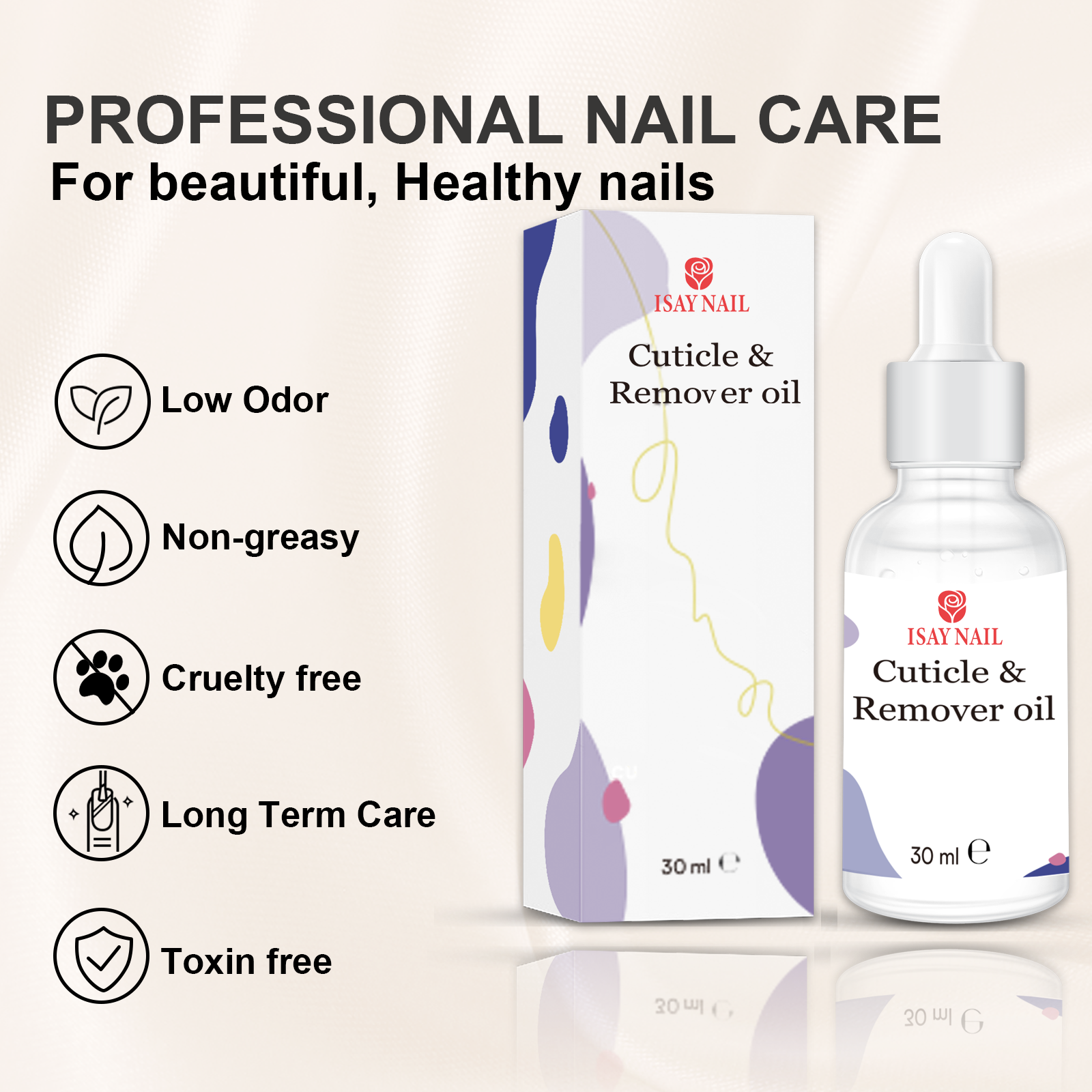 Professional Salon Nail Oil 30ml Custom Logo Healthy Cuticle Remover Vitamins Infused Liquid Cuticle Remover Oil