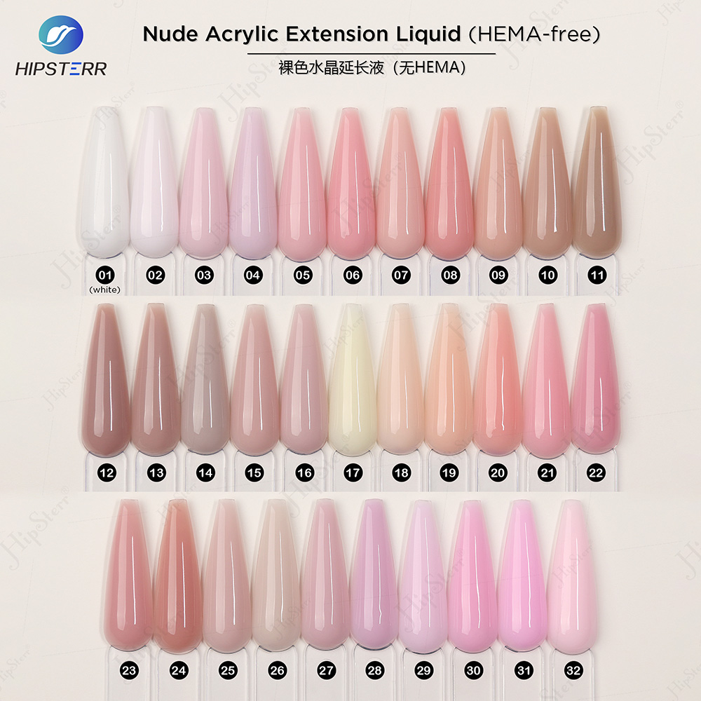 Acrylic Extension Liquid Physical Color Showcase 8