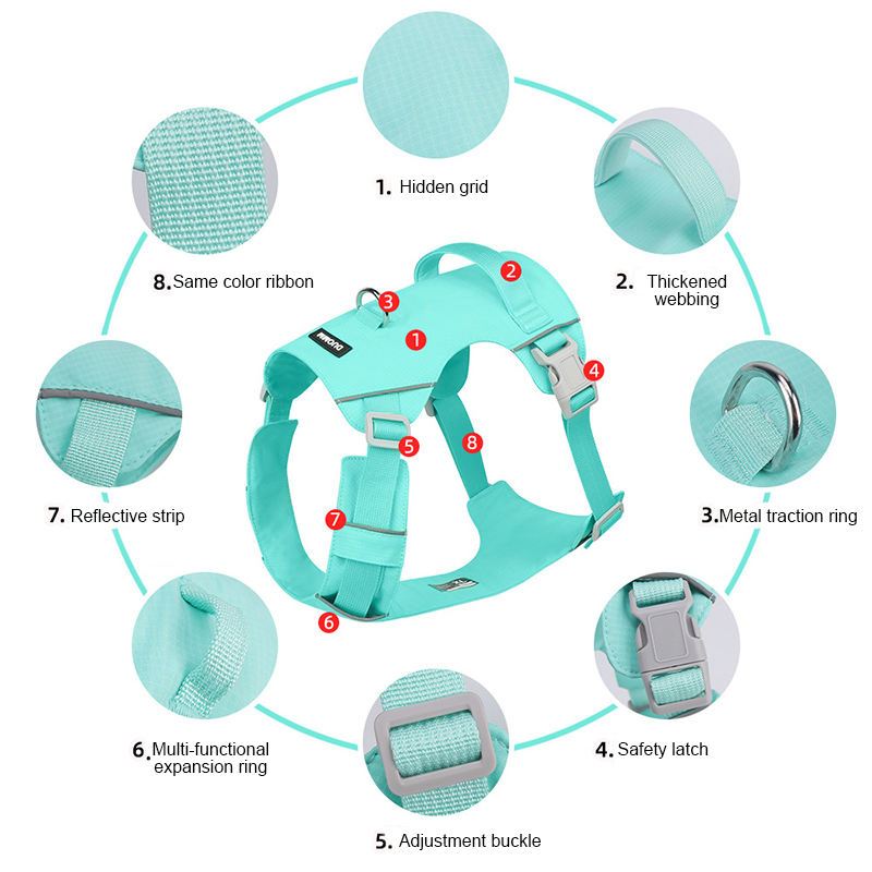 Arnés para perro mascota, impermeable, transpirable, reflectante, de secado rápido, equipo ajustable y ligero
