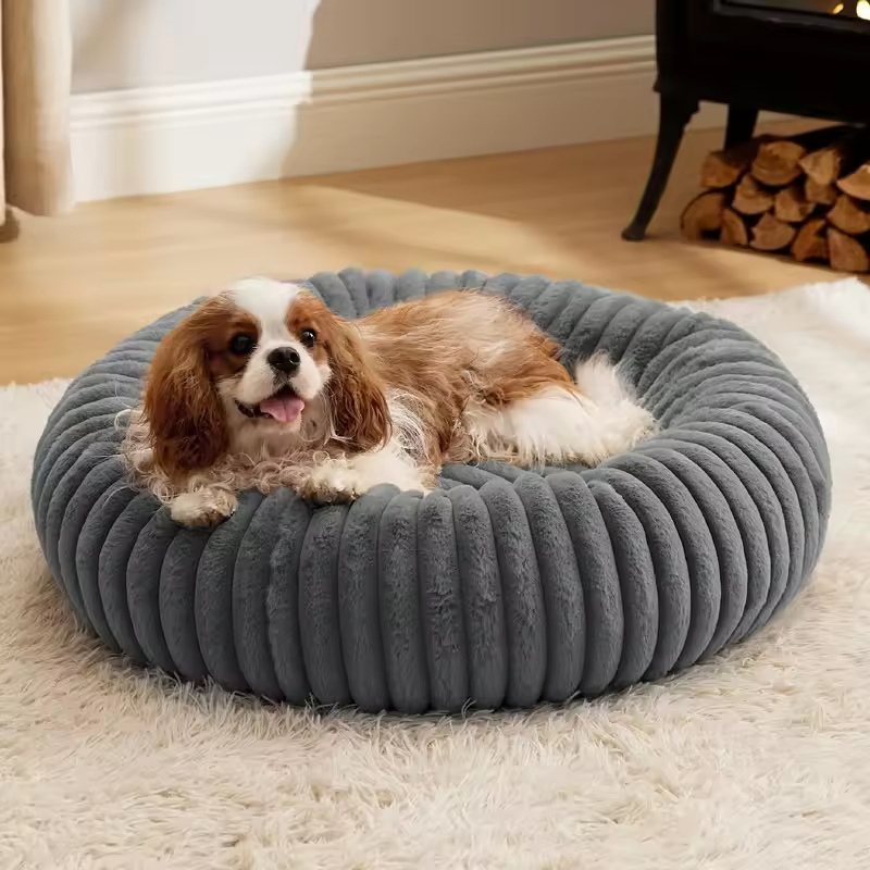 Cama para perros moderna y cómoda de invierno, cálida, con funda removible, de alta resistencia, en forma de tira recta y circular