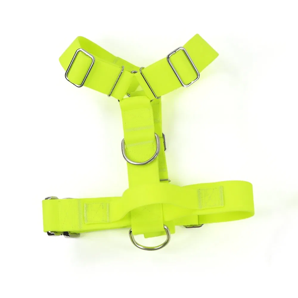 Fluorescent Reflective Dog Harness Collar Leash Set, Adjustable Pet Walking Gear with Customizable Logo