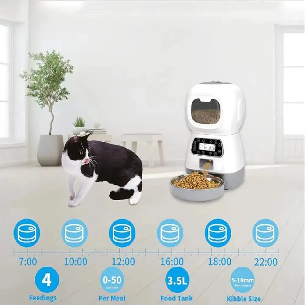 3.5L Comedero Automático para Gatos WiFi Inteligente Swirl Comedero Lento para Perros con Grabadora de Voz Gran Capacidad Dispensador de Comida para Gatos con Temporizador
