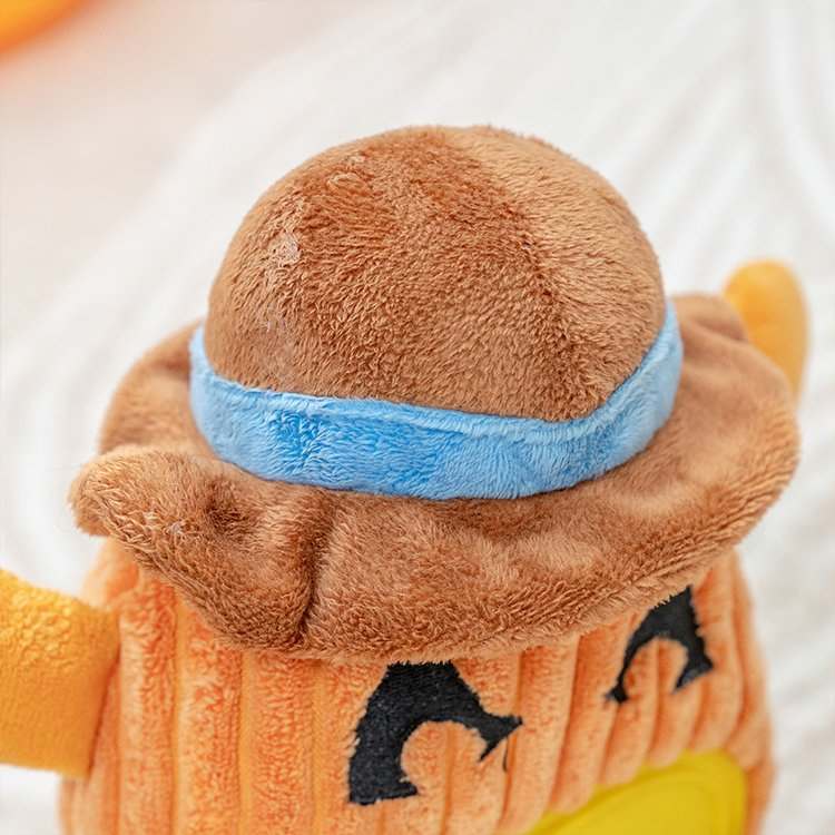 Juguete interactivo para perros de Halloween con diseño nuevo, elegante y divertido de calabaza de felpa con fuga de comida y TPR