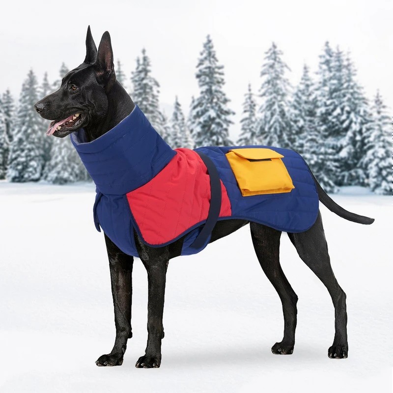 Chaqueta de abrigo gruesa y resistente al agua para perros grandes en invierno, ropa para mascotas, ropa para perros