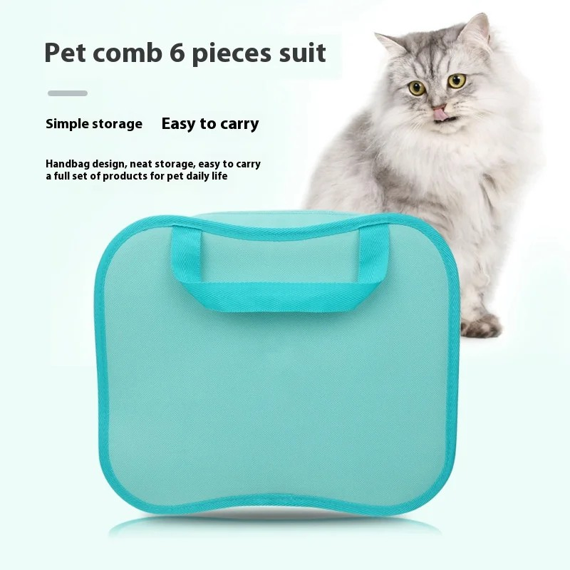 Kit de Cuidado de Mascotas 6 Herramientas Peine para Eliminación de Pelo de Perro Suministros para Mascotas Peine para Perro Cepillo para Gato Peine para Eliminación de Pelo de Perro Conjunto de Aseo para Mascotas