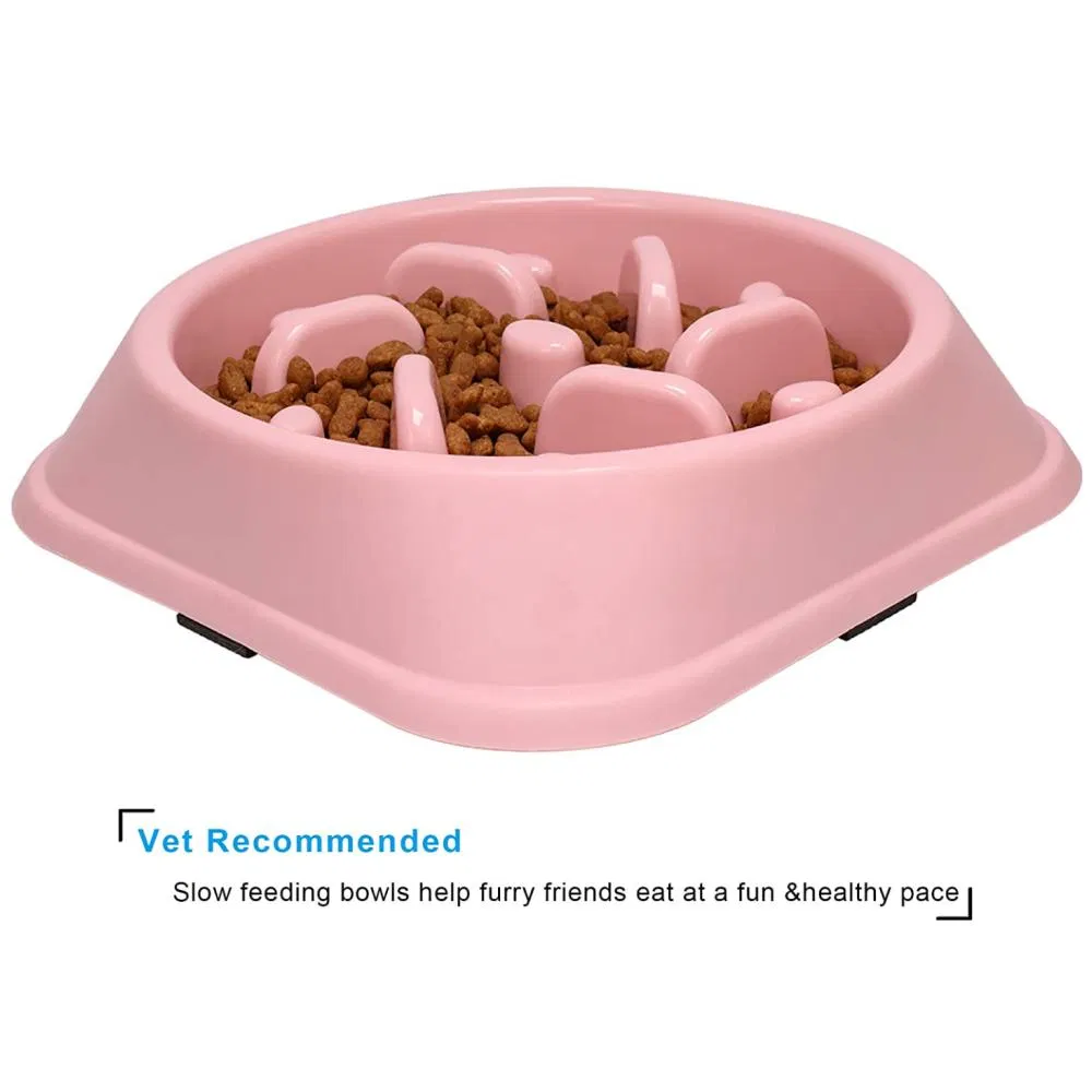 Varios colores antideslizante rompecabezas interactivo comedero lento para perros pequeños y medianos