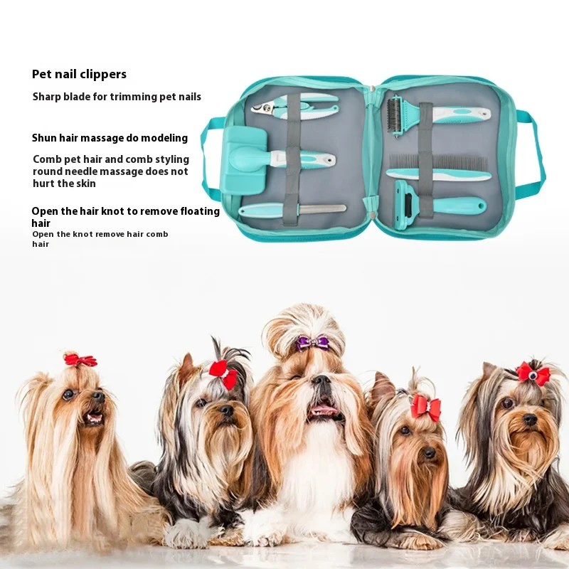 Kit de Cuidado de Mascotas 6 Herramientas Peine para Eliminación de Pelo de Perro Suministros para Mascotas Peine para Perro Cepillo para Gato Peine para Eliminación de Pelo de Perro Conjunto de Aseo para Mascotas