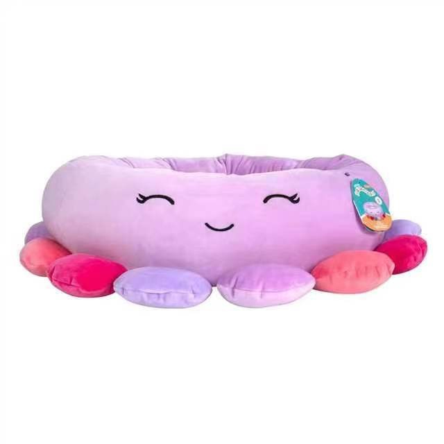 Cama para perros antideslizante en forma de pulpo al por mayor - Cama redonda de felpa para perros pequeños y medianos, cómoda y con fondo antideslizante