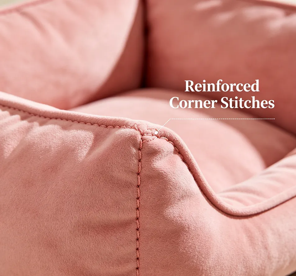 Cama cuadrada cómoda para perros con fondo antideslizante para uso en todas las estaciones