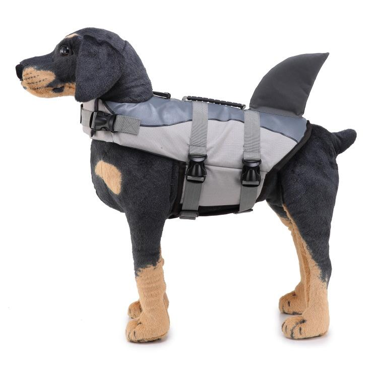 Chaleco de seguridad para mascotas de color amarillo con flotabilidad y asa de rescate para perros pequeños