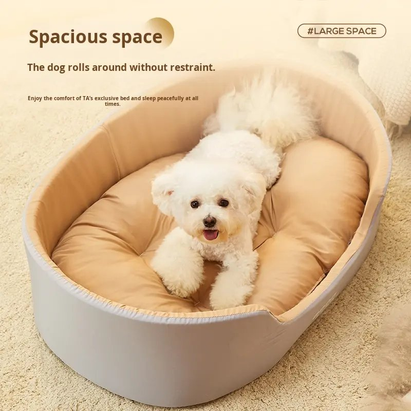 Cama para mascotas suave, cómoda y ecológica con cojín extraíble y lavable, base antideslizante, transpirable y duradera, uso en interiores durante todo el año para perros y gatos pequeños