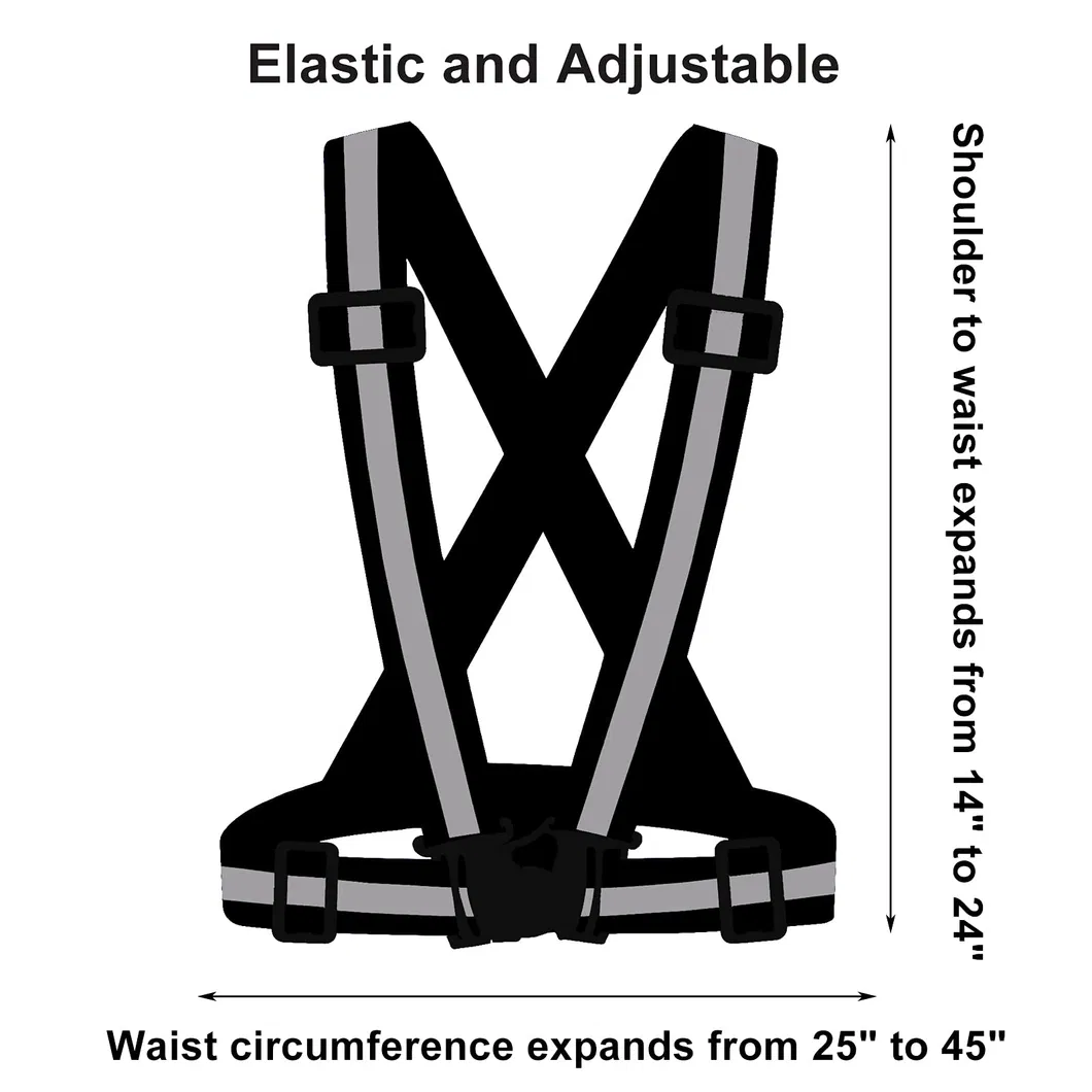 Equipo de Chaleco Reflectante para Correr 2 Pack, Cinturón Reflectante de Alta Visibilidad Ajustable para Correr de Noche, Ciclismo al Aire Libre, Motocicleta, Paseo de Perros, Trote
