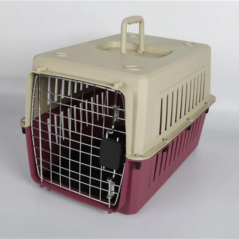 Casas Duraderas Gran Perro Exterior Viaje Transportadora Aire Aprobada Plástico Jaula para Perros