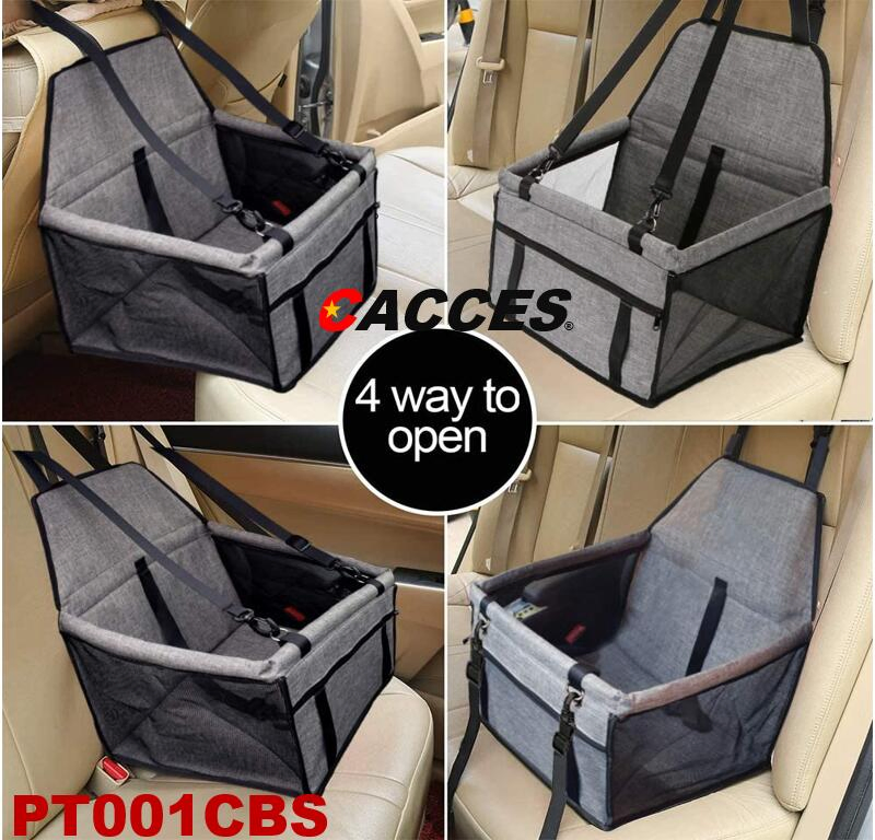 Asiento de coche para perros estable, asiento robusto para perros, asiento para cachorros en el coche para perros de tamaño pequeño a mediano, marcos reforzados, cinturones de seguridad, asiento de coche impermeable para mascotas para el asiento trasero y delantero