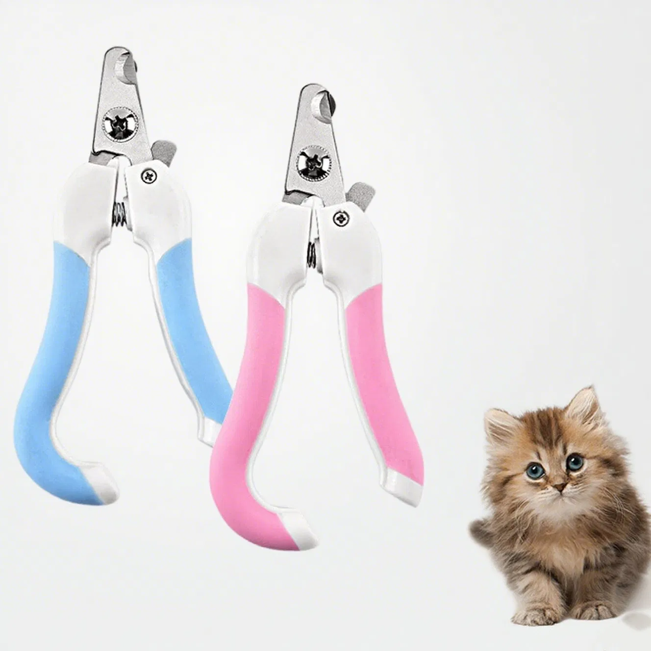 Cortauñas y recortadores de acero inoxidable para mascotas, herramientas de grooming para mascotas