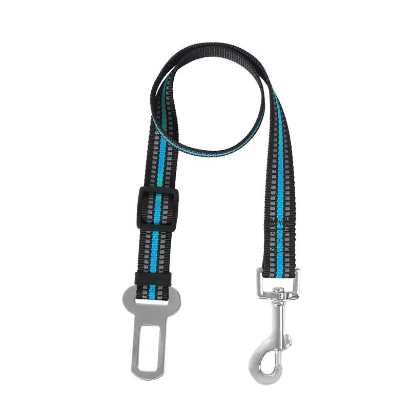 Cinturón de seguridad para perro ajustable de nylon reflectante para viajar al aire libre